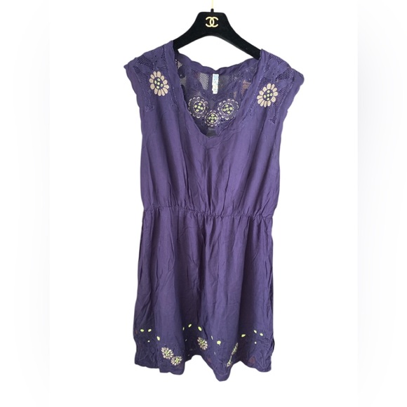 Rare Anthropology Maeve Embroidered Sleeveless Dress with Floral Cutout Size M - Picture 1 of 13